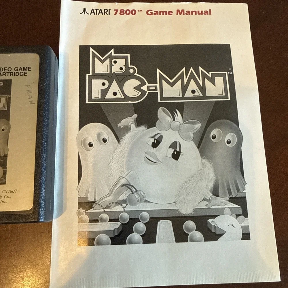 Atari 7800 Ms PAC-MAN‎ Cartridge 1987 Tested W Manual